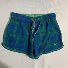 Nike Dri Fit Dry 3  Tempo Running Shorts Printed Blue  Green Lined Women  s