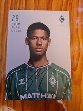 WERDER BREMEN AUTOGRAMMKARTE SALIM AMANI MUSAH SAISON 25/26 DRUCK SIGNIERT
