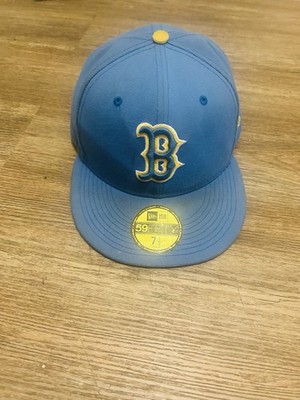 New Era 59FIFTY Boston Red Sox Fitted Cap Blue/Yellow Size 7 1/2 MLB