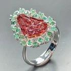 Top Color A 5 ct+ Natural Tourmaline Ring 925 Sterling Silver Size 8 /R465054