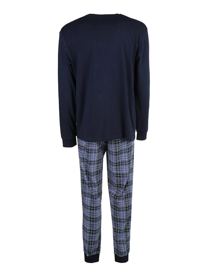 The Simpsons Pigiama lungo da uomo in cotone interlock con stampe - blu scuro - Imagen 2 de 3