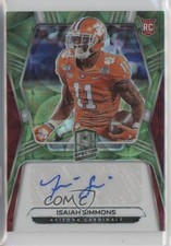 2020 Panini Spectra Rookie Neon Green Prizm 21/50 Isaiah Simmons #8 Auto 03jn