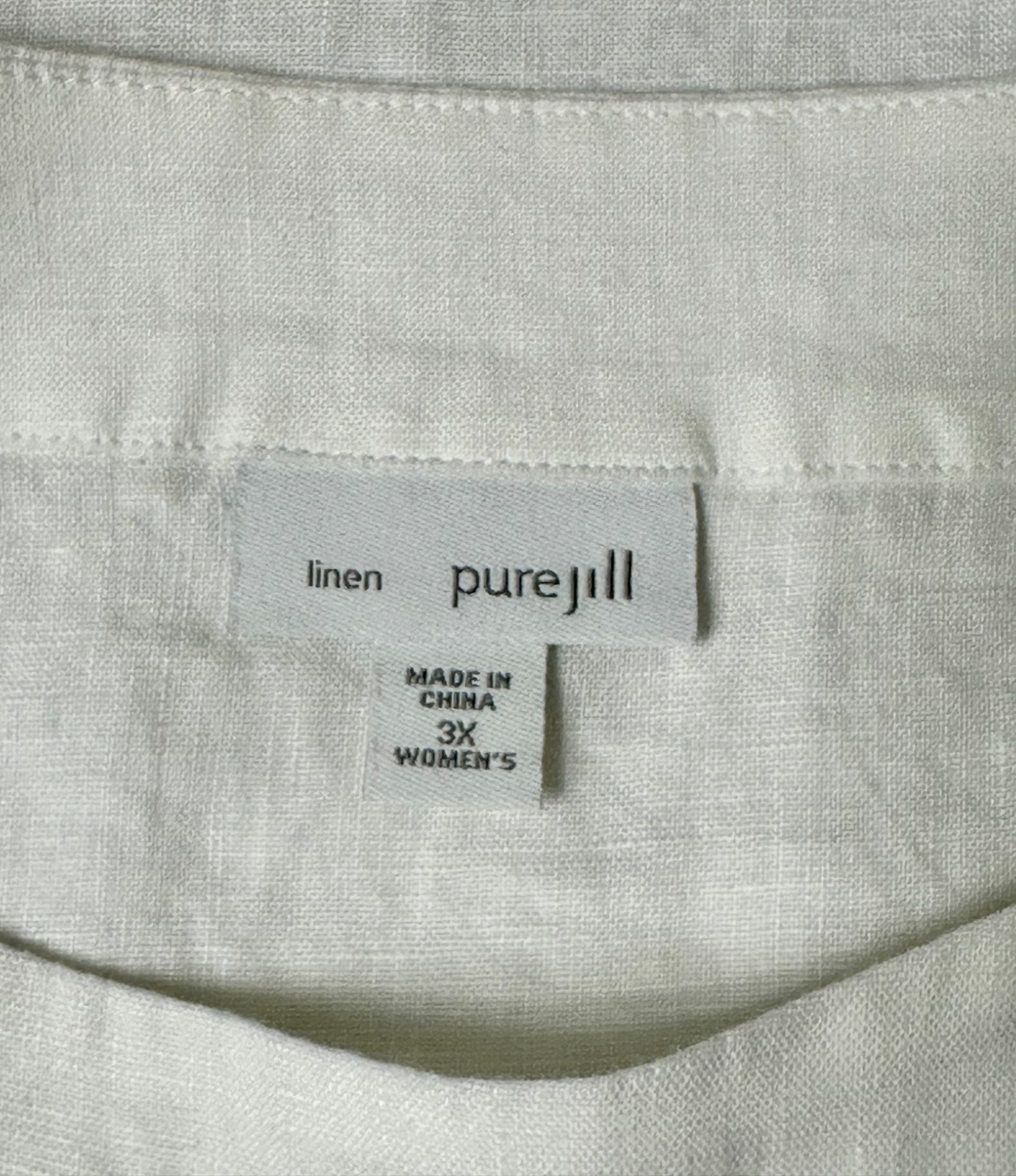 J Jill Solid White  100% Linen Dropped Shoulder B… - image 5