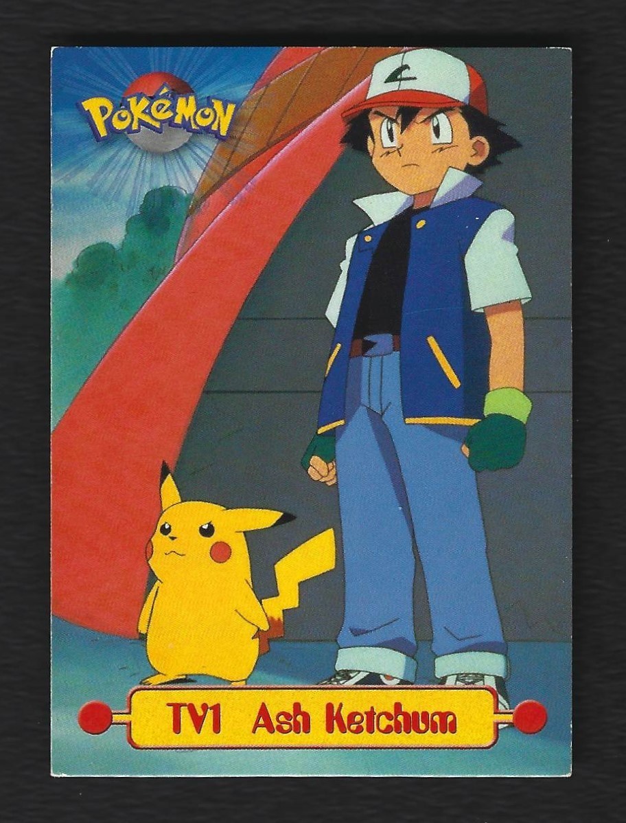 Pokemon 1999 Topps TV Series 1 - Ash Ketchum TV1 Blue Label 1st Printing LP