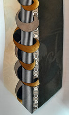 Pierre Balmain Vintage 100% Silk Tie Paris Geometric Wavy Striped Abstract 58x4