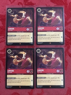 4x Disney Lorcana: Fabled - Lumiere - Fiery Friend - 121/204 - Rare NM/M x4