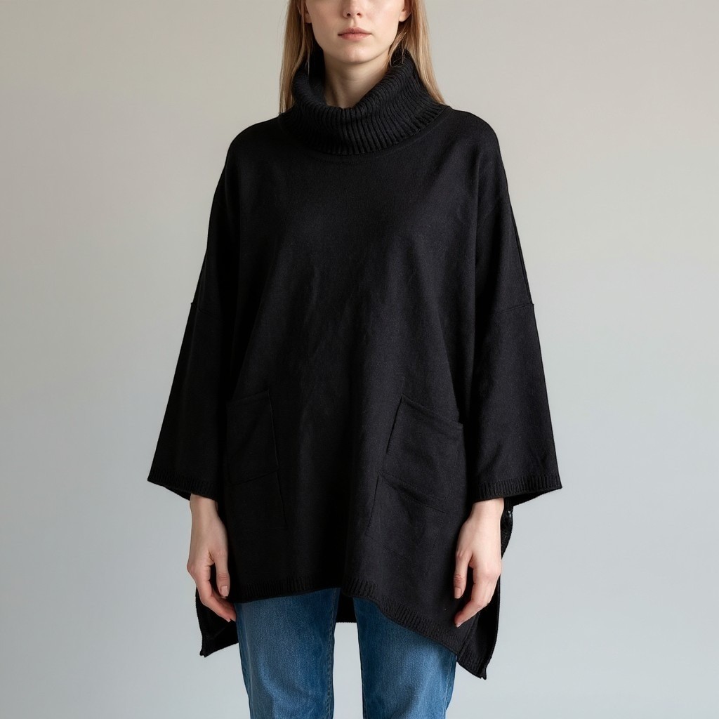 Mersea Portland Pullover Turtleneck Sweater in Black One Size
