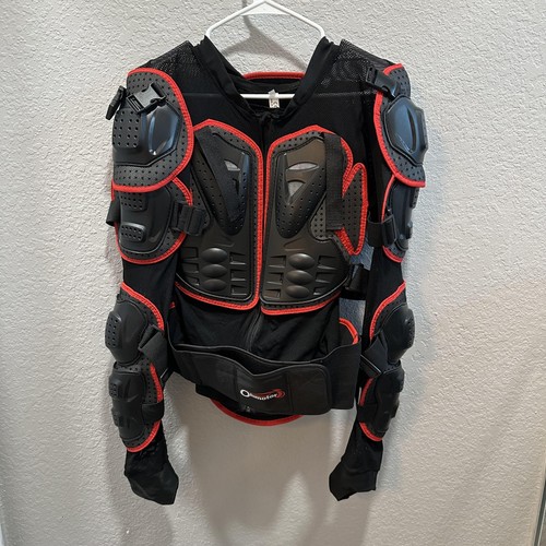 Ohmotor Armored Protector Jacket Mens M Black Motorcycle MX ATV Dirt Bike Gear