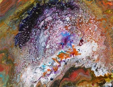 Original Abstract Contemporary Pour Painting Art By Rain Crow