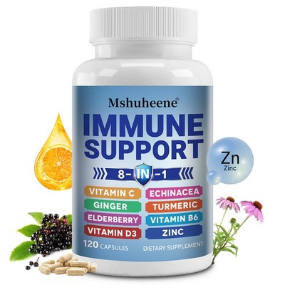 Immune Support 8-In-1 Supplement Digestion Gut Skin Hair Nail Health 30-120 Pill