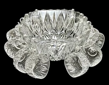 Vintage Hazel Atlas Williamsport Square Crystal Punch Bowl Glass Set 25 Pieces