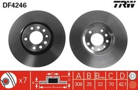 2X Bremsscheibe TRW DF4246 FüR Opel Saab Astra Corsa Adam CC Zafira Meriva T98