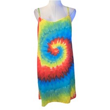 Alice + Olivia Emmie Rainbow Tie Dye Sleeveless Mini Dress Medium Lined