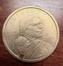 2000 P Sacagawea One Dollar Coin Liberty Flying Eagle United States Of America