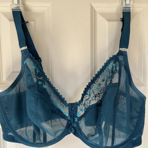 Elomi Matilda Teal Stars Underwire Stretch Sheer US 34I UK 34G EL8900 - Picture 1 of 7