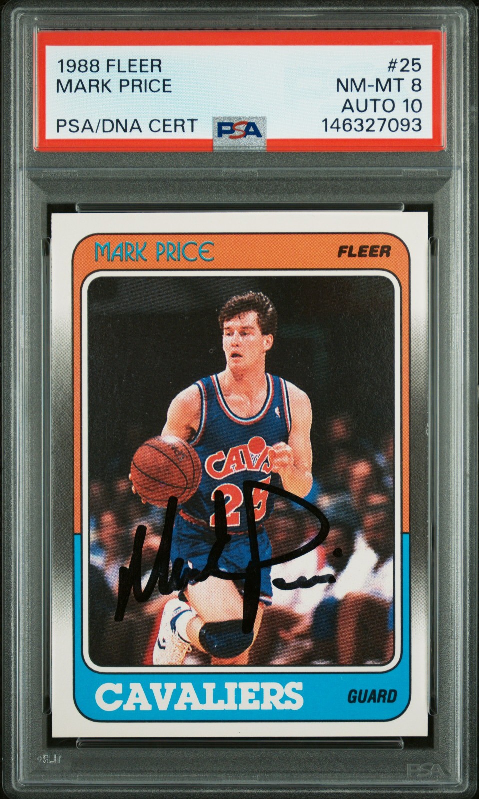 1988 Mark Price signed ROOKIE card Fleer #25 PSA 8 AUTO 10 MINT RC Pop 6