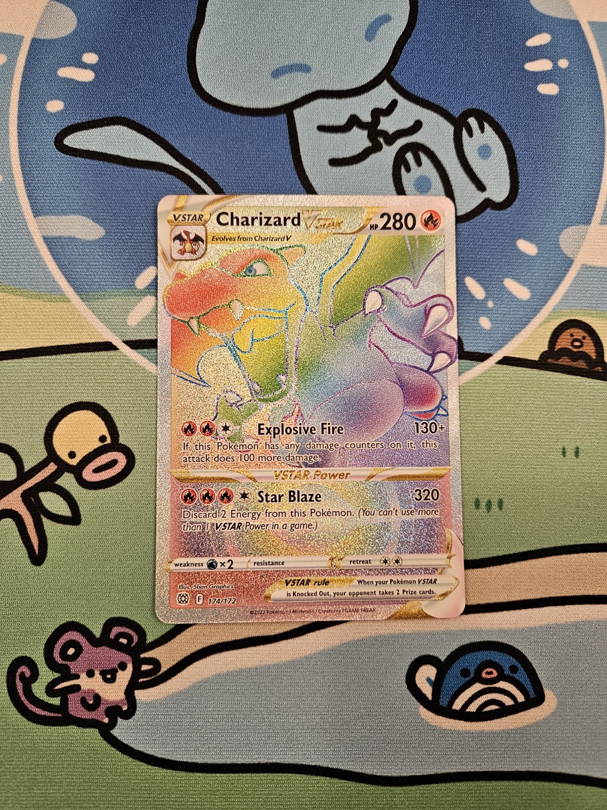 Pokémon TCG: Charizard VSTAR Rainbow Secret Rare (174/172) Brilliant Stars NM