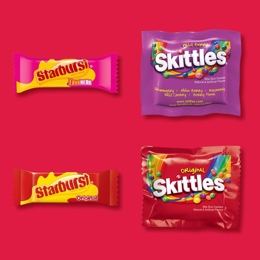 Skittles Original Wild Berry & Starburst and FaveReds Halloween Candy Mix Fun
