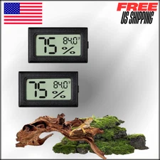 Reptile Thermometer & Humidity Gauge,Digital Adhesive Terrarium Hydrometer, Tank