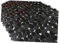 SONGZIMING Non-Slip Pebble Bathtub Mat Black 16 W x 35 L Inches for