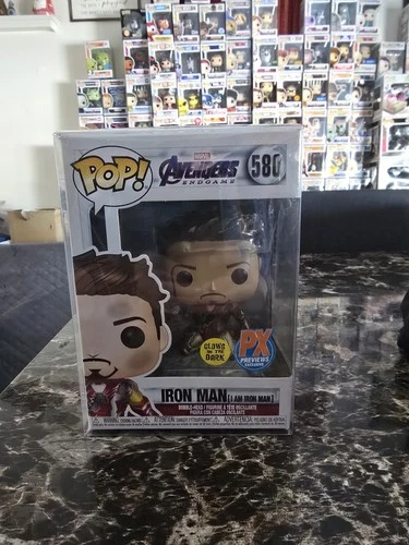 Funko Marvel Iron Man Avengers Endgame PX Previews Glow Pop! #580 with protector