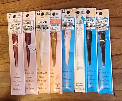 Vintage Zippers Coats  & Clark Assorted Colors And Sizes Lot Of 8
