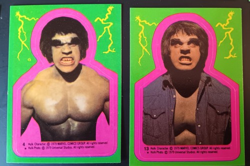 INCREDIBLE HULK 22 COMPLETE STICKER SET Topps 1979 TV Show Marvel Comics Vintage