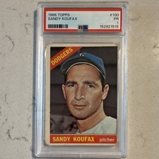 1966 Topps Sandy Koufax Los Angeles Dodgers #100 PSA 1 PR Baseball Card