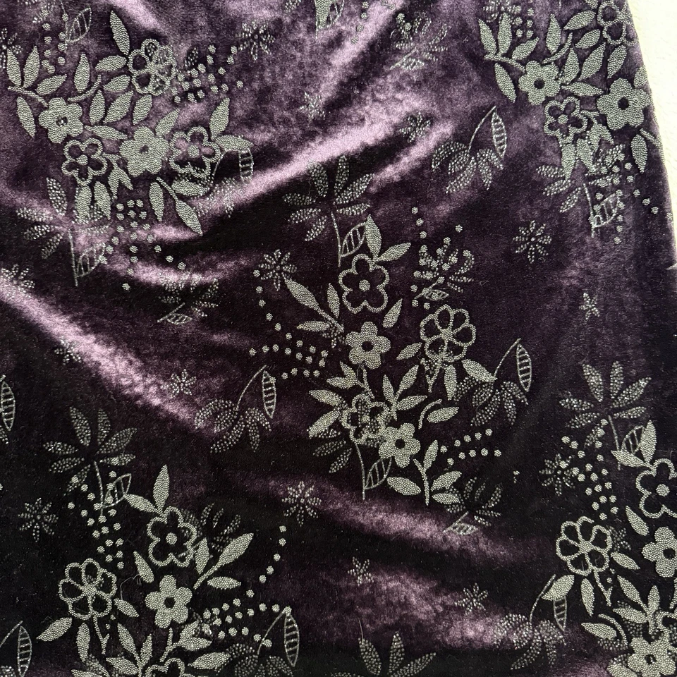 Vestido De Colección Y2K Whimsigoth Talla S Terciopelo Floral Sin Mangas Maxi Brillo Hada Oscura Foto 3 de 4