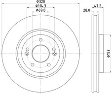 2 Bremsscheiben vorne HELLA PAGID PRO für TUCSON KIA SPORTAGE IV V