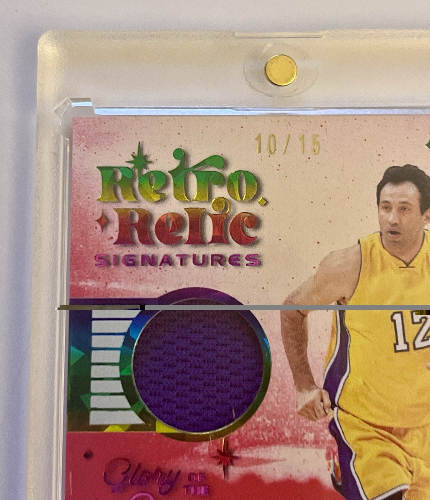2025 Leaf Retro Relic Vlade Divac Game Used Jersey Auto #d 10/15 HOF Legend view 3