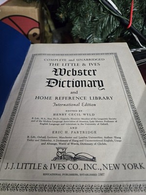 The Little & Ives Webster Dictionary 1967 Hardcover Wyld Partridge J.J. Little  