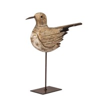 Dekofigur Vogel Auf Fuß H. 24Cm Braun Naturfarben Aus Holz Formano