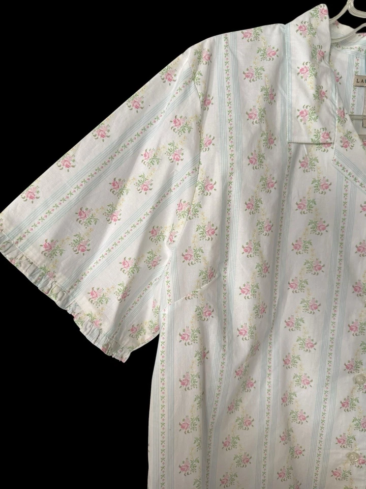 Conjunto de pijama de colección años 90 Laura Ashley rosa floral con volantes ropa de dormir ropa de salón nuevo con etiquetas Foto 3 de 4