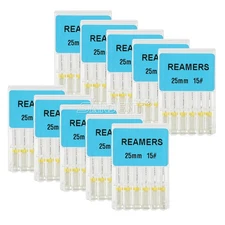10Pack Dental Endo REAMERS Stainless Steel Root Canal Hand Use 15-40# 25MM