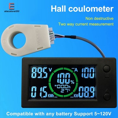 DC0-300V 50/100/200/400A Bluetooth Voltage Current Power Energy Coulomb Meter DE