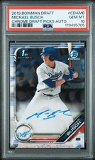 2019 Bowman Draft Michael Busch Chrome Auto 1st Prospect #CDA-MB Dodgers PSA 10