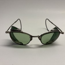 Antique American Optical Square Green Goggles Sunglasses Vtg AO Safety Glasses