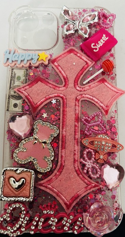 3D Junk Cases Black & Pink /Clear for iPhone 13