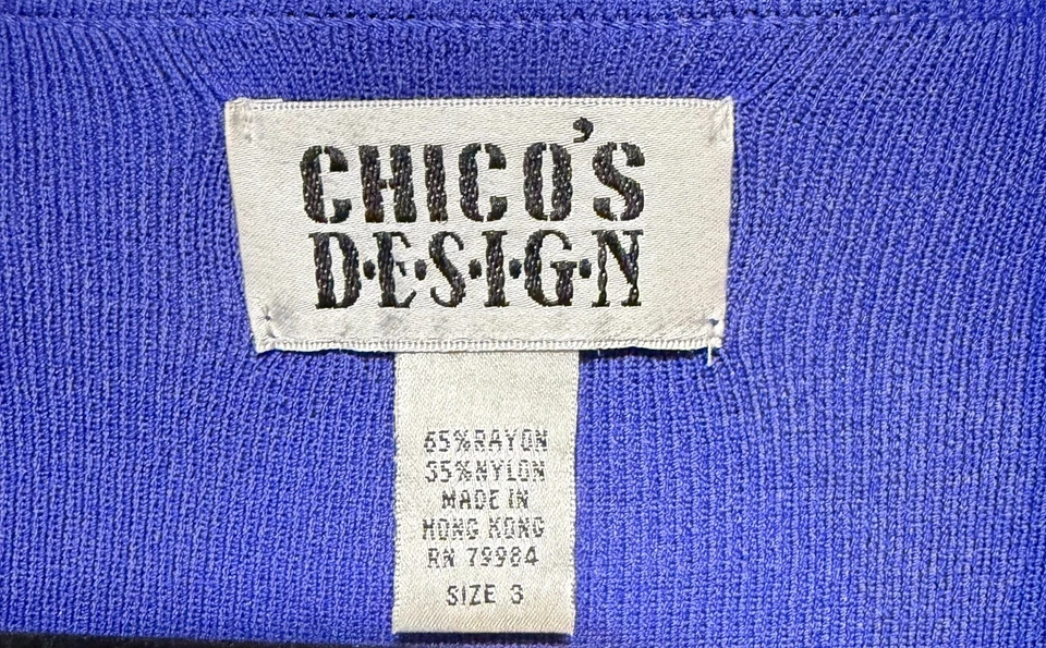 Chaqueta minimalista vintage diseño Chico para mujer talla 3 (XL) azul botón delantero Foto 2 de 4
