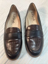 NEW NO BOX WOMENS LIFE STRIDE BROWN LEATHER SLIP ON LOAFERS SIZE 7.5
