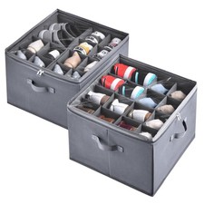 2 Pack Shoe Organizer for Closet,Fits up to 32 Pairs,Adjustable Dividers for ...