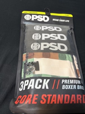 PSD Men's Premium Boxer Brief Underwear 3-Pack, XL Size