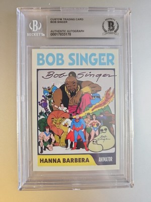 Bob Singer Custom Signed Card - Hanna Barbera Animator - Beckett Encapsulated 