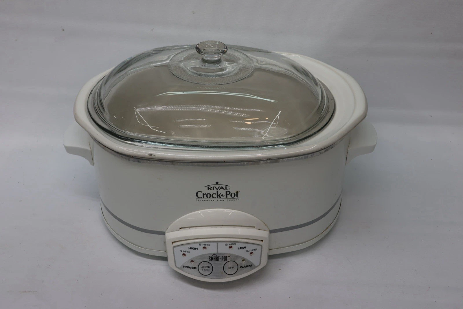 Rival 3860 6Qt Oval Crock Pot Slow Cooker Smart Pot White