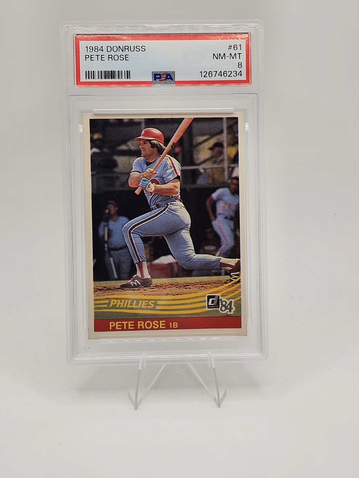 1984 Donruss #61 Pete Rose PSA 8 NM-MT