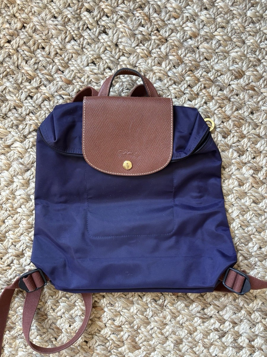 Purple Longchamp Le Pliage Original Backpack Rucksack UK