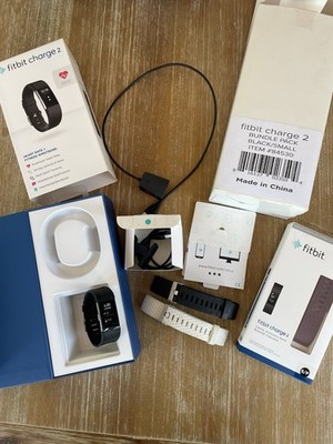 **Fitbit Charge 2 Fitness Wristband Tracker Bundle + Extra Charger and Bands**