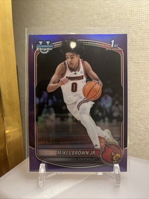MIKEL BROWN JR. 2025-26 BOWMAN CHROME U PURPLE REFRACTOR 1ST /250 #BCP-12