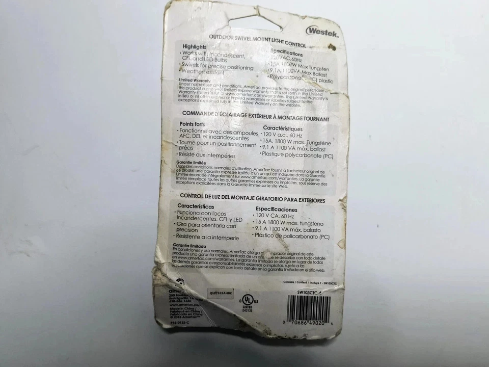 Westek Outdoor Swivel Mount Light Control - Image 2 of 3